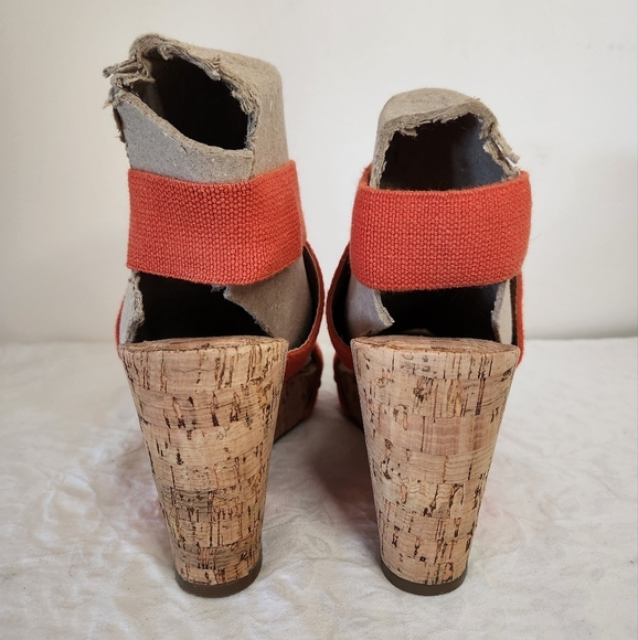 Orange Wedge Platform Sandals - Picture 9 of 12